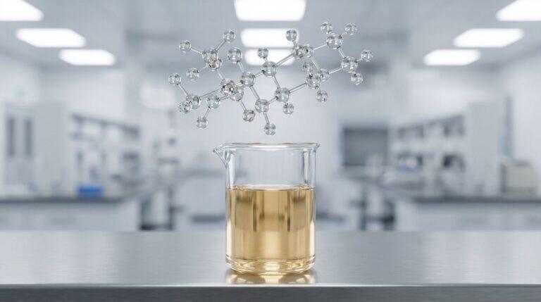 3D render showing the semi-synthetic molecular structure of Polysorbate 20, answering the question: is Polysorbate 20 natural?